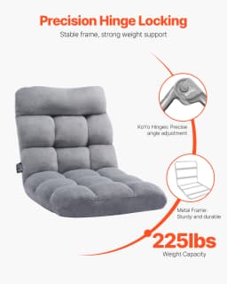 SucceBuy Floor Chair Recycled Foam Folding Sofa Chair Multifunctional Floor Chair with Back Support Ideal to Sleeping Reading