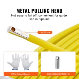 SucceBuy Fish Tape Fiberglass 425/492/600/656 ft Duct Rodder Fishtape Wire Puller Fishing Tools for Wall and Electrical Conduit