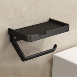 Toilet Paper Roll Holder with Phone Shelf Wall Mounted Brass Tissue Rack Storage