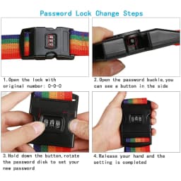 3PCS Luggage Strap Code Password Travel Suitcase Secure Lock Safe Nylon Belt AU