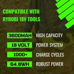 1/2/4PCS 3.6Ah P102 Replace for Ryobi 18V Li-on Battery Pin P104 P107 P108 P109 Compatible with 18Volt Cordless Power Tools