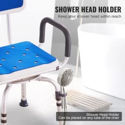 SucceBuy Swivel Shower Chair 360 Degree Adjustable with Armrest and Backrest for Shower or Bathtub Non-Slip for Disabled Elderly