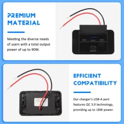 2PCS 3 Ports 12V RV USB Outlet 90W, Dual PD3.0 Type-C Quick Charge 72W & USB QC3.0 18W Panel Wall Mount Easy Install