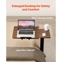 SucceBuy  Overbed Table Mobile Bed Side Table with Swivel Casters Height & Angle Adjustable Laptop Desk for Home Office Study