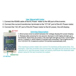 Y&H Grid Tie Inverter 1.2KW 1KW with Limiter Pure Sine Wave Solar Inverter for Solar Panels/Battery Discharge Mode Optional WiFi