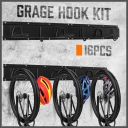 HORUSDY Bike Storage Rack Bike Racks Helmets Hooks Wall Mounted Capacity 600lbs