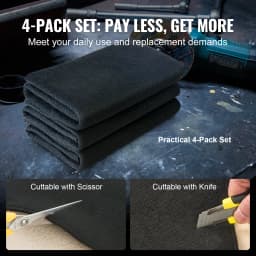 SucceBuy Carbon Felt Welding Blanket 4 Pack Heat Resistant Welding Blanket Set Cuttable Carbon Fiber Fire Retardant Welding Pad
