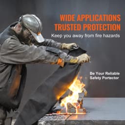 SucceBuy Carbon Felt Welding Blanket 4 Pack Heat Resistant Welding Blanket Set Cuttable Carbon Fiber Fire Retardant Welding Pad