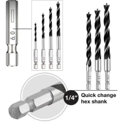 3/5/7PCS 3/4/5/6/7/8/10mm 1/4 Hexagonal Handle Three Pointed Woodworking Drill Bit Set Woodworking Hole Reaming Power Tool