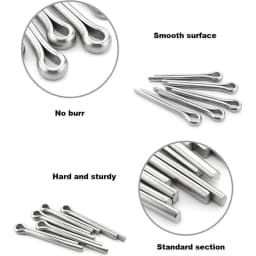 230PCS Stainless Steel Cotter Pin Assortment Set 6 Sizes Split Pins Spring Kit
