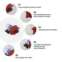 DC electric 12V water heater bathroom booster car wash diaphragm pump water pump