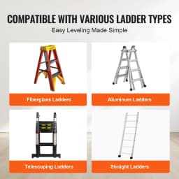 SucceBuy Ladder Levler 23.4 inch Steel 550lbs Load Leveling Tool Pitch Hopper Stair Ladder Stabilizer with Storage Easy to Use