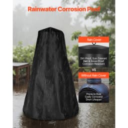 SucceBuy Chiminea 22 Inch Outdoor Wood Burning Firepit with Grill Mesh Chimney Coat & Rustproof Chiminea Lid for Patio Backyard