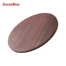 SucceBuy24in Wood Lazy Susan Turntable360°Rotation Round Clear Tabletop Rotating Tray for Family Gatherings Banquets & Weddings