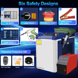 Raycus 3000W 4 In 1 Handheld Fiber Laser Welding Cleaning Cutting Machine with Wire Feeder Double Pendulum Model for Metal