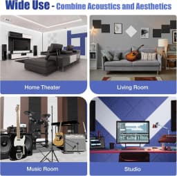 24PCS Acoustic Panels Self-Adhesive,12"X12"X0.4"Sound Proof Foam Panels,Square Sound Panels High Density,Soundproof Wall Panels