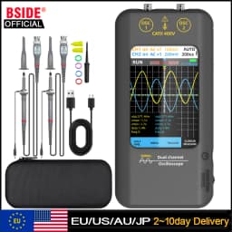 BSIDE O2 Touchscreen Oscilloscope Signal Generator Handheld 3.98-Inch 50MHz Dual Channel Digital Oscilloscope Waveform Tester