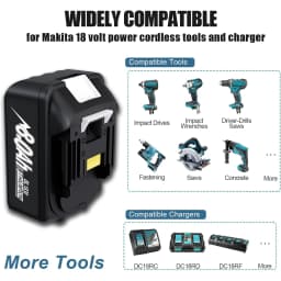 9.0/8.0/5.0/3.0Ah BL1860B Replace for Makita 18V BL1850B BL1830 BL1815 BL1890 Li-on Battery Pin and 14.4-18v Fast Li-on Charger