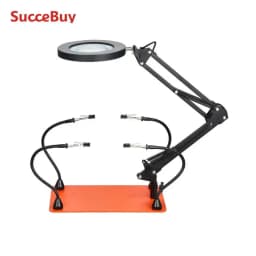 SucceBuy Magnetic Helping Hands Soldering Station 4Tool w/3X LED Magnifying Lamp & Non-Slip Heavy-Duty Base Craft Hobby DIY