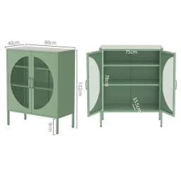 Artiss Green Metal Buffet Sideboard Storage Cabinet with Doors Modern Home Organizer