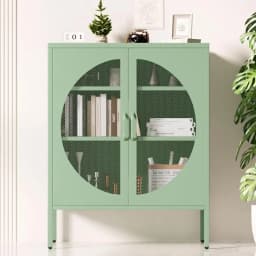 Artiss Green Metal Buffet Sideboard Storage Cabinet with Doors Modern Home Organizer