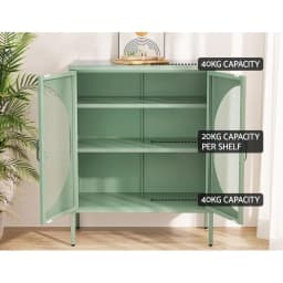 Artiss Green Metal Buffet Sideboard Storage Cabinet with Doors Modern Home Organizer