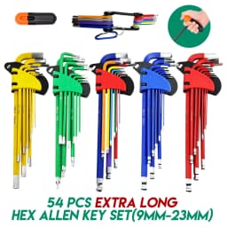 54 PCS Extra Long Arm Wrench Allen Key Hex Set Metric + Imperial + Torx Key