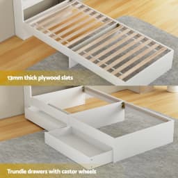5 Zone Pocket Spring Single Mattress with Wooden Storage Bed Frame Set