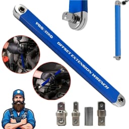 Offset Extension Wrench Set Ratchet Spanner Wrench with Adapter Extender Tool
