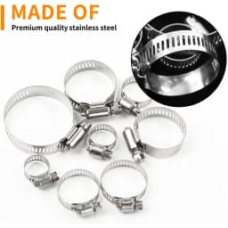 Stainless Steel Adjustable Worm Gear Hose Clamp Assortment Kit Screw Band Fasteners For Pipe Fuel Tube Faucet