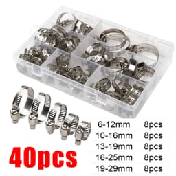 Stainless Steel Adjustable Worm Gear Hose Clamp Assortment Kit Screw Band Fasteners For Pipe Fuel Tube Faucet