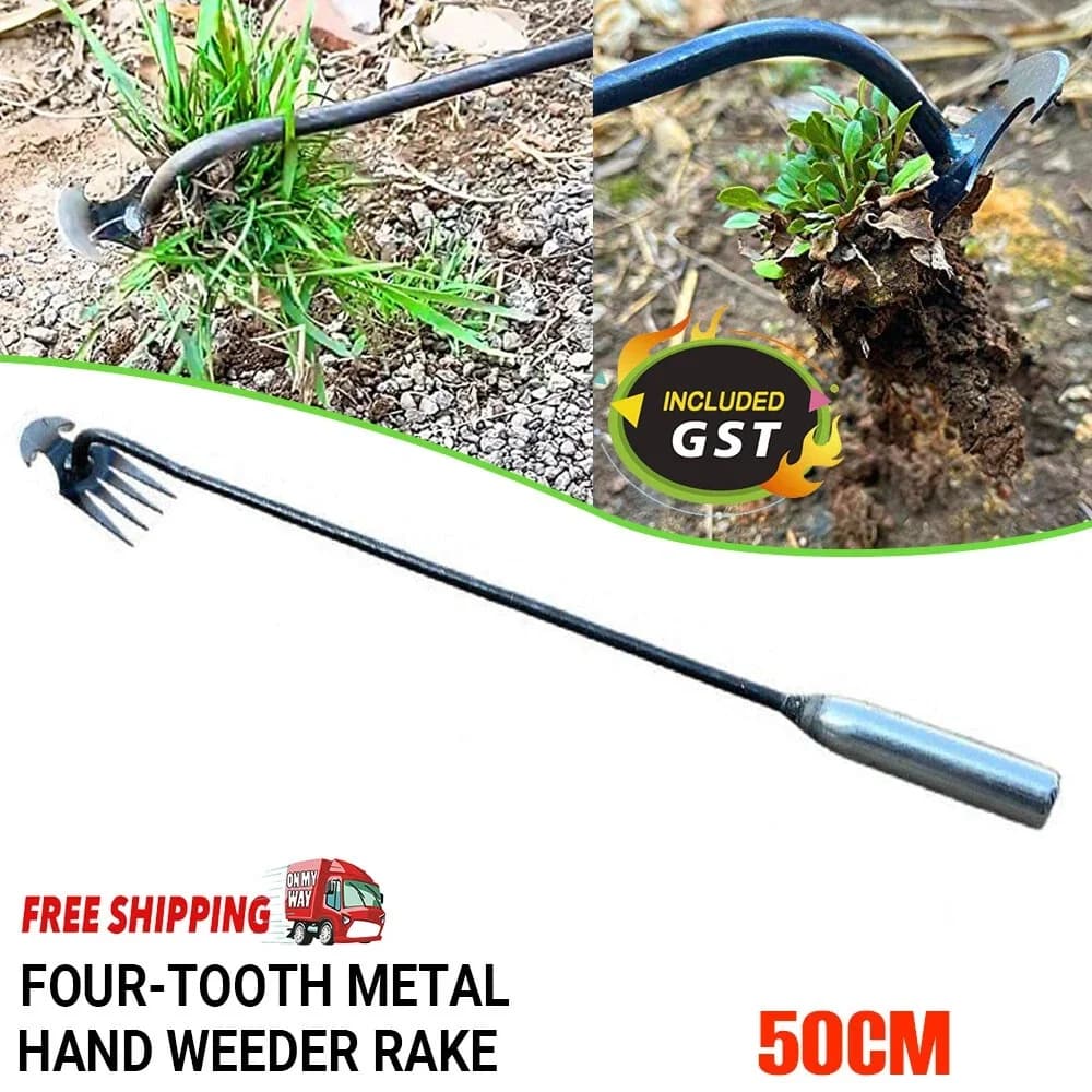 2pcs Stainless Steel Hand Weeder Rake Weeding Weed Remover Puller Manual Tool Garden