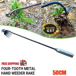 2pcs Stainless Steel Hand Weeder Rake Weeding Weed Remover Puller Manual Tool Garden