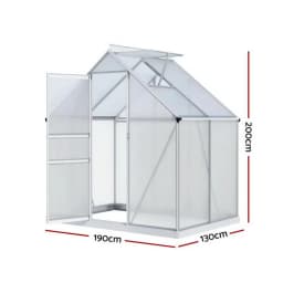 Aluminum Polycarbonate Garden Storage Shed Outdoor Weatherproof Tool House 1.3x1.9x2.0m