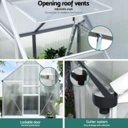 Aluminum Polycarbonate Garden Storage Shed Outdoor Weatherproof Tool House 1.3x1.9x2.0m