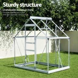 Aluminum Polycarbonate Garden Storage Shed Outdoor Weatherproof Tool House 1.3x1.9x2.0m