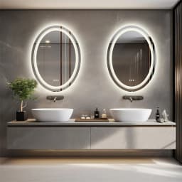 LUVODI Dual Illuminated Oval LED Mirror for Bathroom Shower Shaving,3 Color Temperature Options,Washroom Bedroom Makeup Mirror