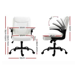 Ergonomic Mid Back White Office Chair Adjustable Swivel Task Chair for Home and Work