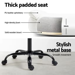 Ergonomic Mid Back White Office Chair Adjustable Swivel Task Chair for Home and Work