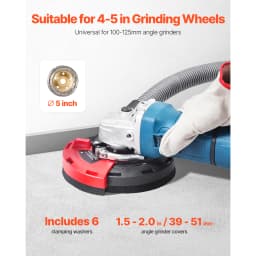 SucceBuy Grinding Dust Shroud for Angle Grinder Universal 4-5in with 6 Clamping Washers& 5in Diamond Grinding Cup Wheel for Wall