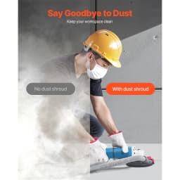 SucceBuy Grinding Dust Shroud for Angle Grinder Universal 4-5in with 6 Clamping Washers& 5in Diamond Grinding Cup Wheel for Wall