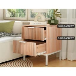 Pine Bedside Table with Drawers Side End Table Storage Cabinet Nightstand for Bedroom Living Room