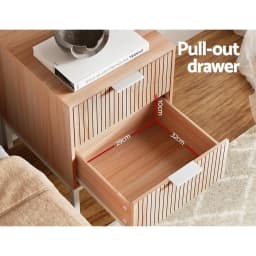 Pine Bedside Table with Drawers Side End Table Storage Cabinet Nightstand for Bedroom Living Room