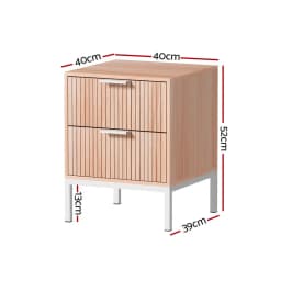 Pine Bedside Table with Drawers Side End Table Storage Cabinet Nightstand for Bedroom Living Room