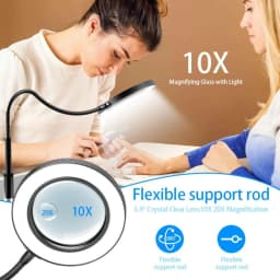 Large 20X 10X Magnifying Glass with Light and Stand 3-in-1 Floor Magnifying Lamp