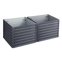 2 Pack 100x100x77cm Galvanised Raised Garden Bed Planter Box Durable Outdoor Container