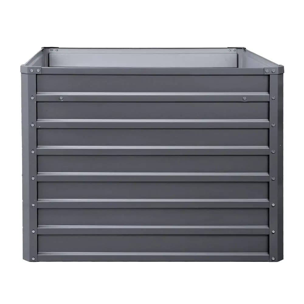 2 Pack 100x100x77cm Galvanised Raised Garden Bed Planter Box Durable Outdoor Container