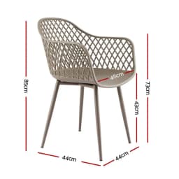 4 Piece Outdoor Dining Chairs PP Lounge Chair Patio Furniture Garden Coffee Set