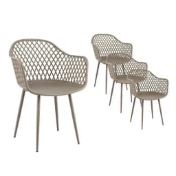 4 Piece Outdoor Dining Chairs PP Lounge Chair Patio Furniture Garden Coffee Set
