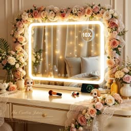 80CM Large Hollywood Vanity Mirror, 3 Color Dimmable, Touch Control, CRI≥90 Light Strip, LED Makeup Mirror